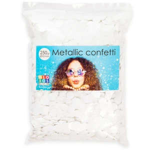 10 mm Confetti metallic circles - White