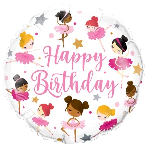 18 Inch (46 cm) Qualatex Birthday Ballerinas folie ballon