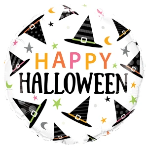 18 Inch (46 cm) Qualatex Halloween Witches Hats Pattern folie ballon