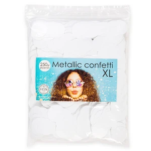 23 mm Confetti metallic circles - White