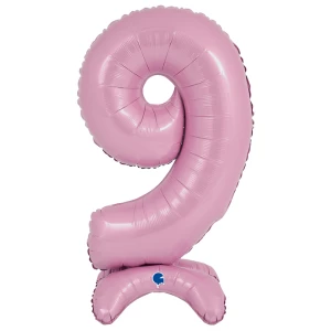25 inch (64 cm) Grabo Standup Number Nine Pastel Pink folie ballon