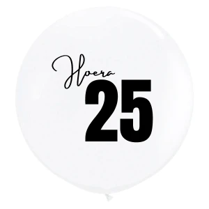 3 ft (90 cm) De Ballonnerie Hoera 25 Diamond Clear ballonnen