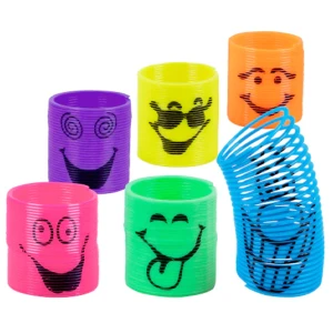 Set 6 x Lachende slinky's 6 kleuren ass. 3 cm