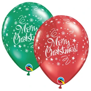 11 Inch (28 cm) Qualatex Merry Christmas latex ballonnen