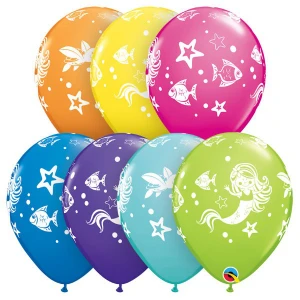 11 Inch (28 cm) Qualatex Merry Mermaid & Friends ballonnen
