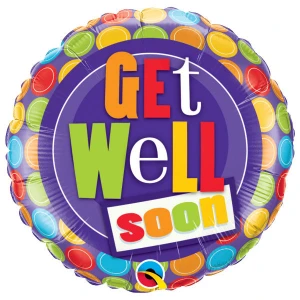 18 Inch (46 cm) Qualatex Get Well Dot Patterns folie ballon