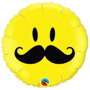 18 Inch (46 cm) Qualatex Smile Face Mustache folie ballon