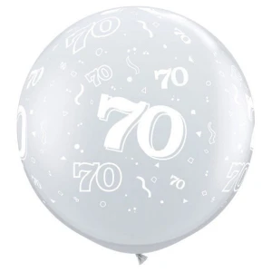 3 ft (90 cm) Qualatex Confetti 70 Diamond Clear ballonnen