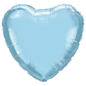 9 inch (22,5 cm) Qualatex Heart Pearl Light Blue folie ballon